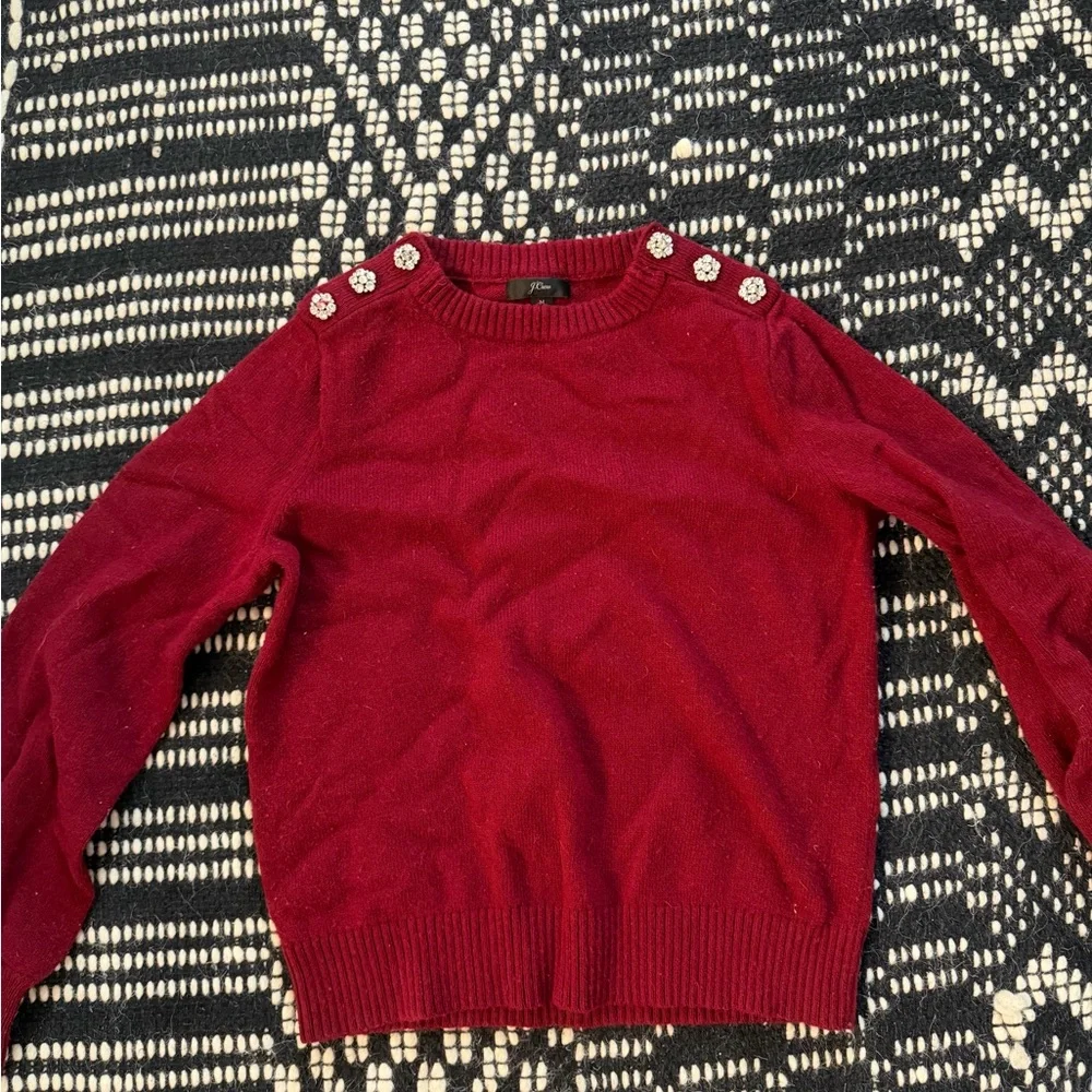 J. Crew Deep Red Wool Blend Sweater
